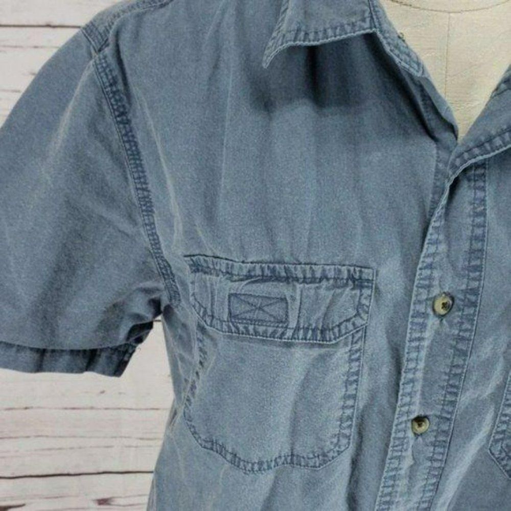 Magellan Athletic Fishing Shirt Gunmetal Grey Button Down Small - Picture 5 of 8